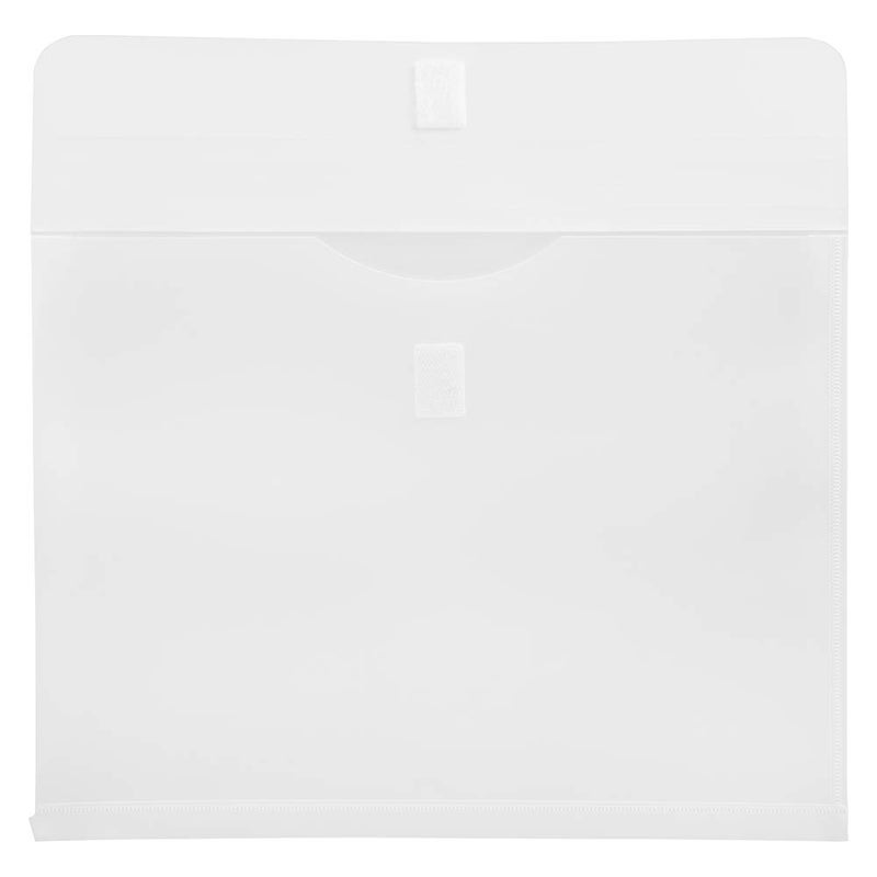 JAM PAPER Plastic Expansion Envelopes with Hook & Loop Closure - Letter Booklet - 9 3/4 x 13 with 1 Inch Expansion - White - 12/Pack - Image 3